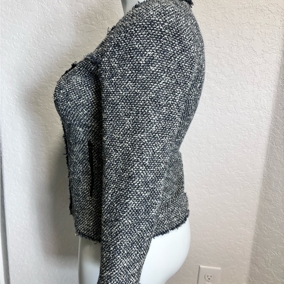 Emerson Rose Blue Tweed Jacket Women’s Medium M Zipper MSRP $199. - Picture 4 of 10